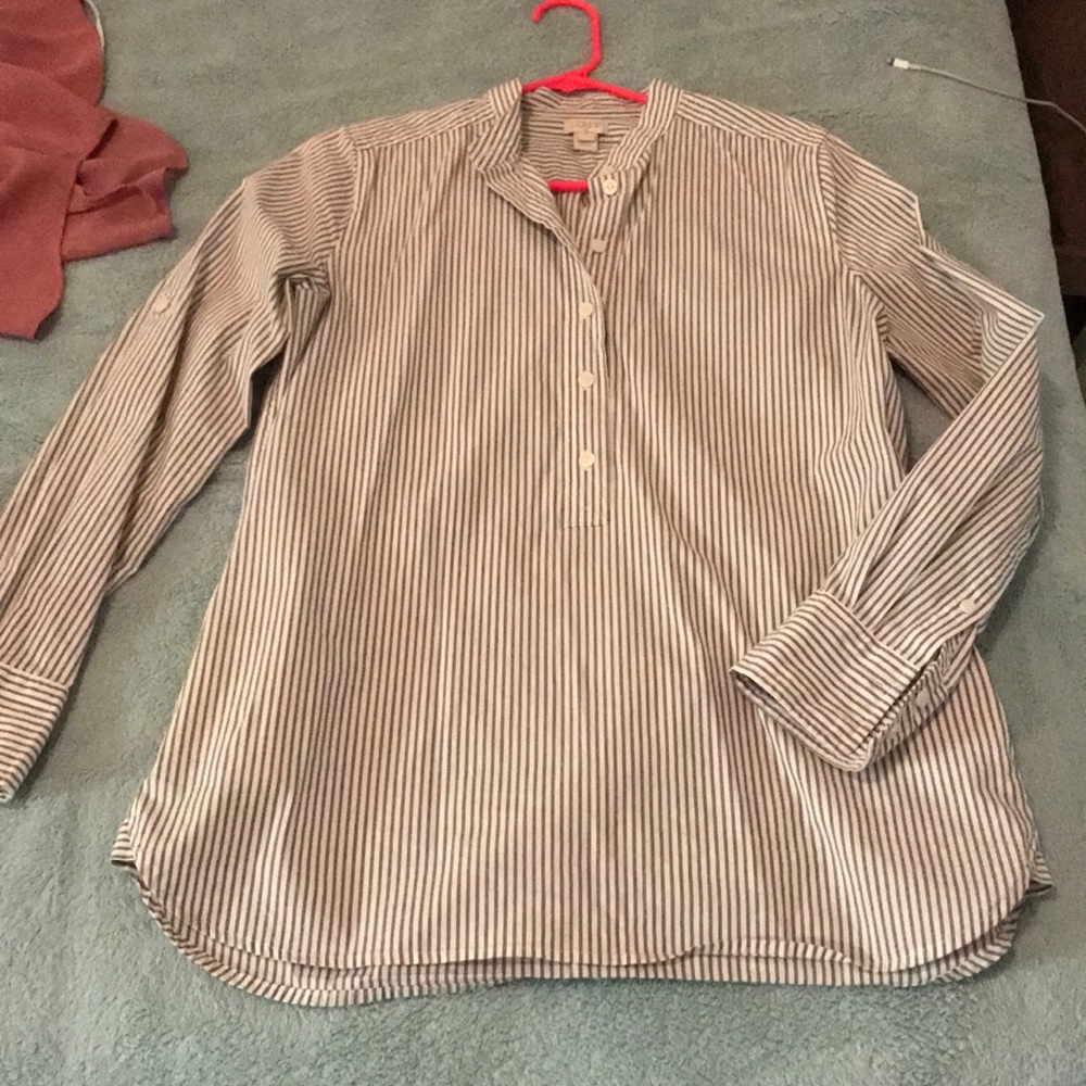 Jcrew collarless tunic blouse